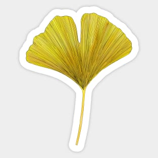 Yellow ginkgo leaf Sticker